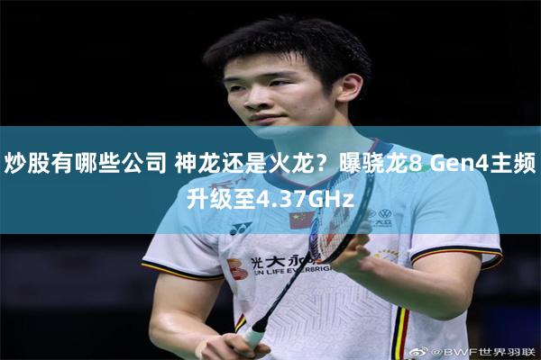 炒股有哪些公司 神龙还是火龙？曝骁龙8 Gen4主频升级至4.37GHz
