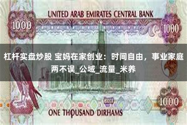 杠杆实盘炒股 宝妈在家创业：时间自由，事业家庭两不误_公域_流量_米养