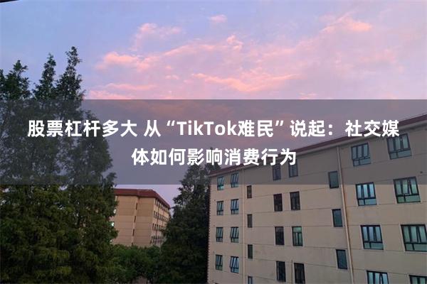 股票杠杆多大 从“TikTok难民”说起：社交媒体如何影响消费行为