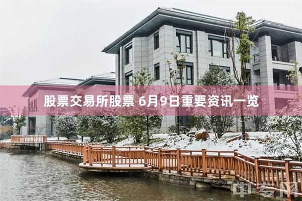 股票交易所股票 6月9日重要资讯一览